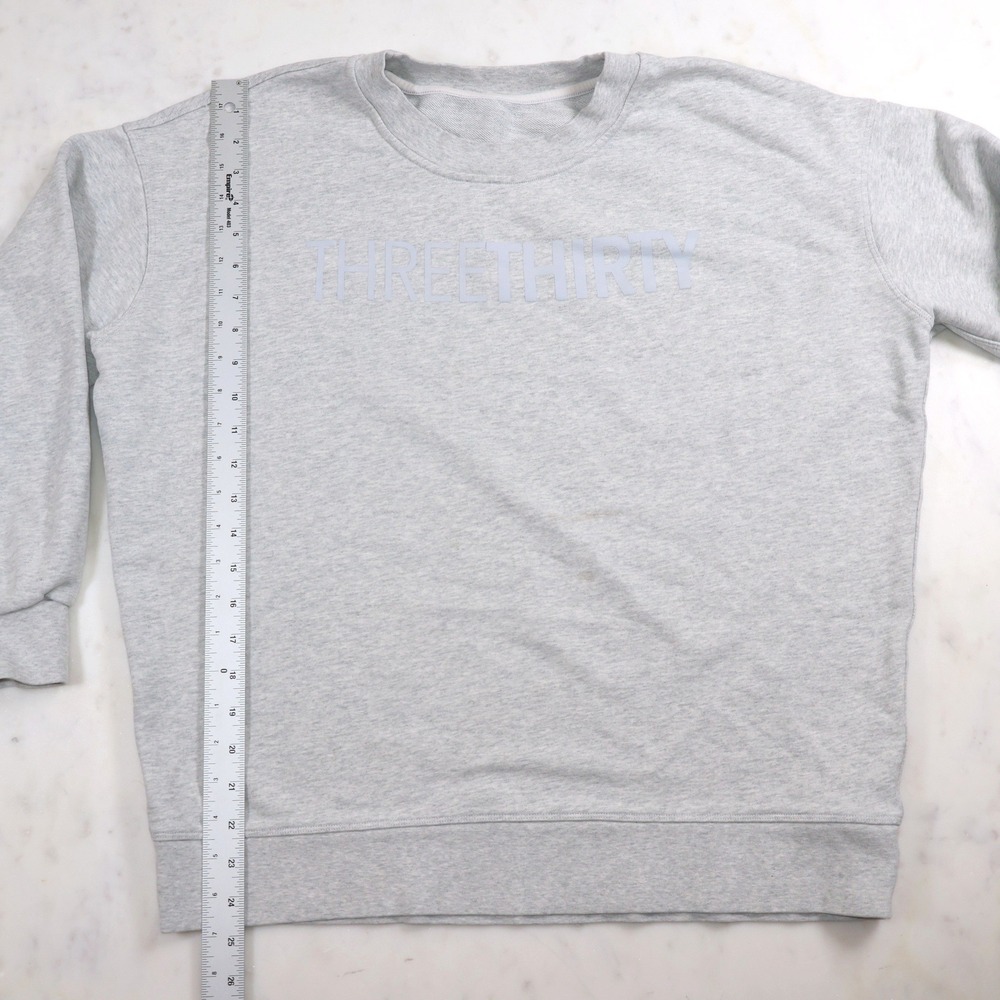Lululemon Threethirty Sweatshirt Heathered Grey Graphic Crewneck Pullover READ - Picture 4 of 8